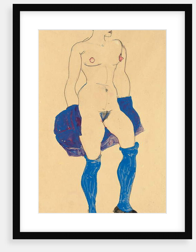 Standing woman with shoes and stockings, 1913 by Egon Schiele