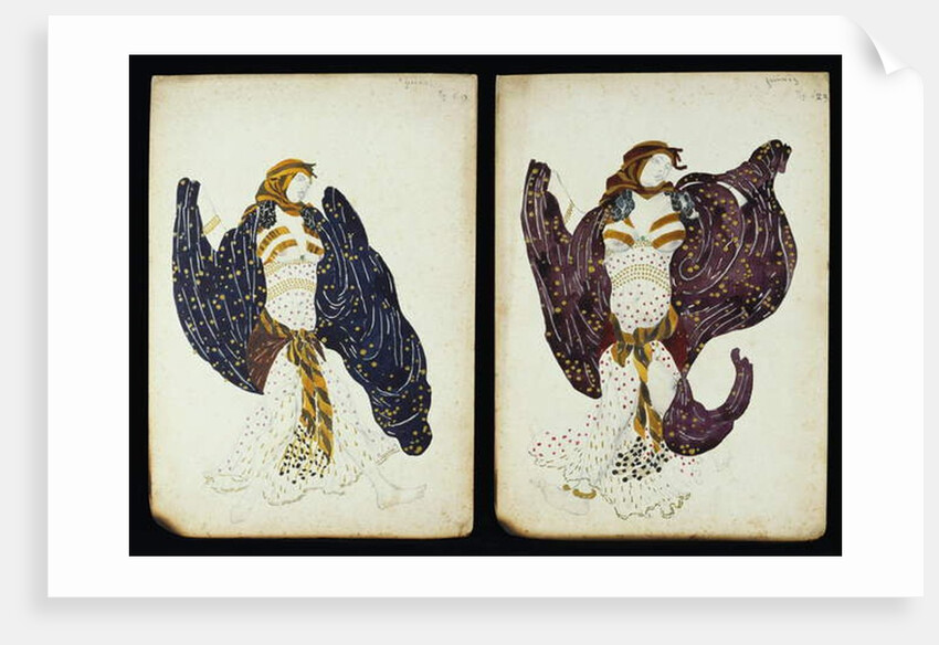 A pair of costume designs for female dancers from 'Juive' by Leon Bakst