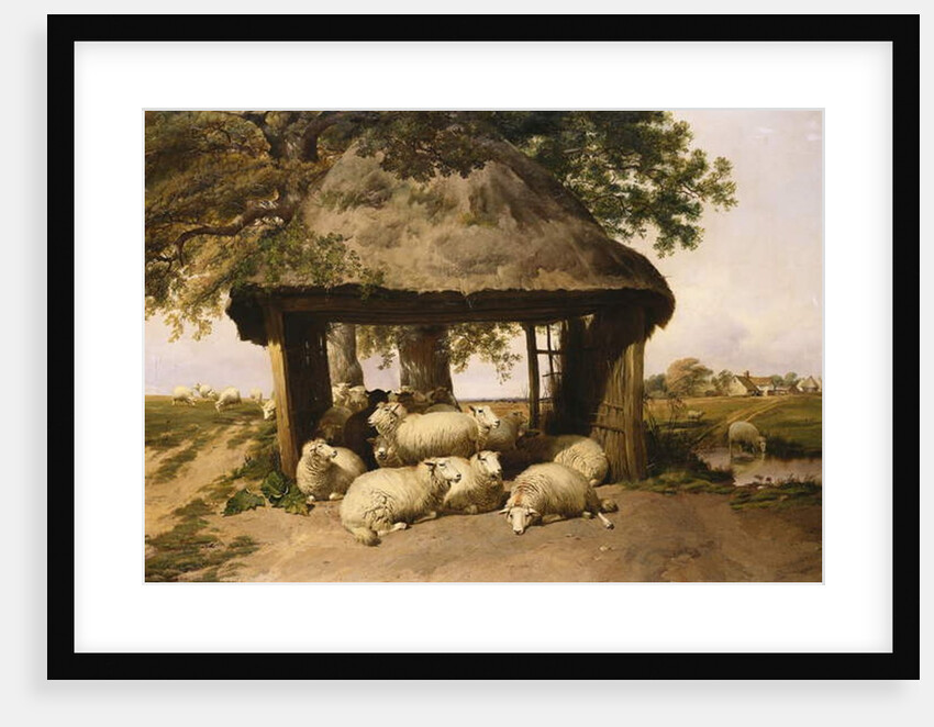 Sheep Resting Under a Shelter by Thomas Sidney Cooper