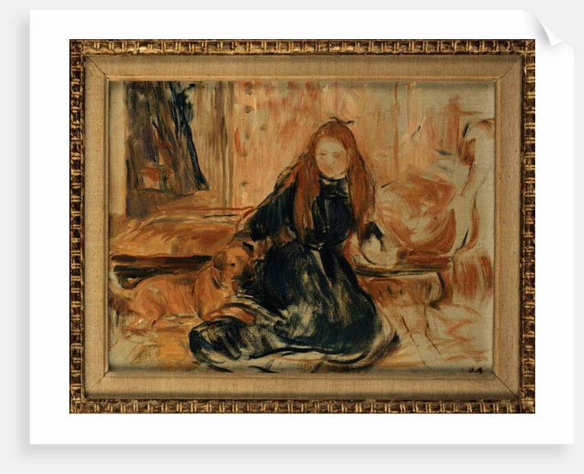 Young Girl Playing with a Dog, 1892 by Berthe Morisot