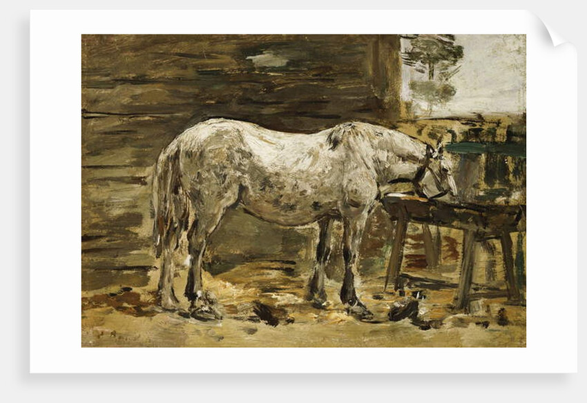 White Horse at the Drinking Trough, c.1885-90 by Eugene Louis Boudin
