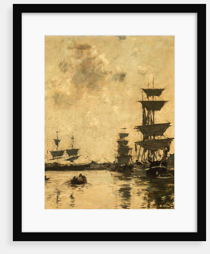 Deauville: Schooners at Anchor, 1887 by Eugene Louis Boudin