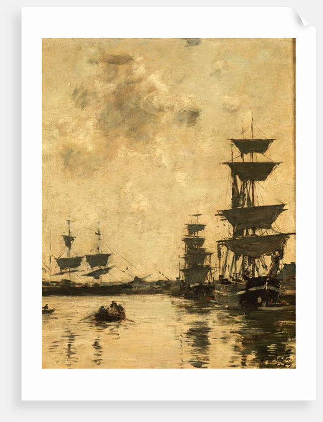 Deauville: Schooners at Anchor, 1887 by Eugene Louis Boudin