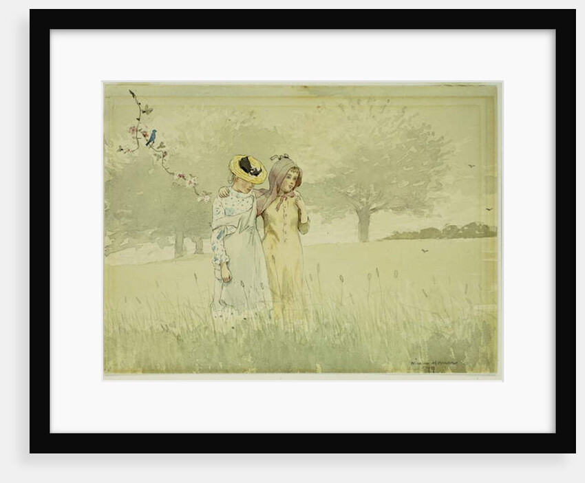 Girls strolling in an Orchard, 1879 by Winslow Homer