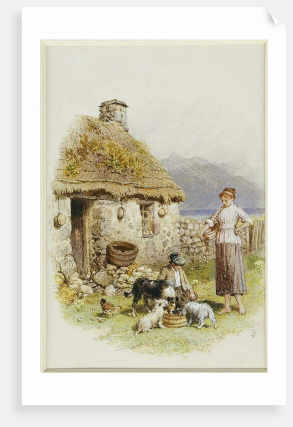 A Highland Cottage by Myles Birket Foster
