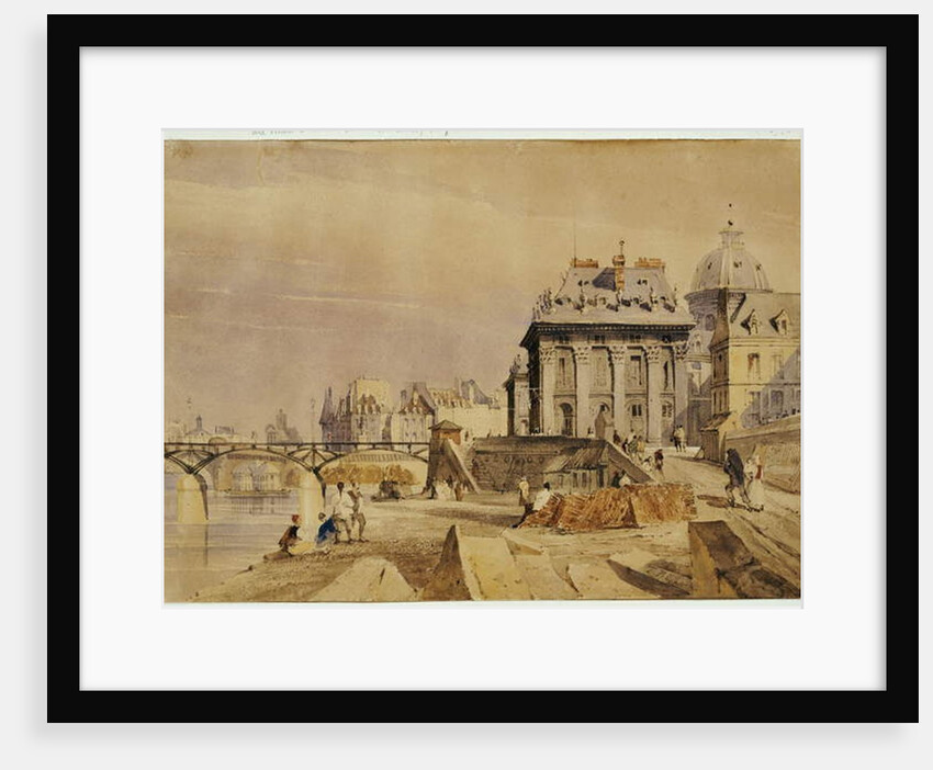 L'Institut and the Pont des Arts, Paris, 1828 by Thomas Shotter Boys