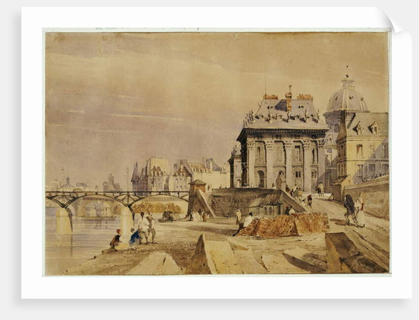 L'Institut and the Pont des Arts, Paris, 1828 by Thomas Shotter Boys