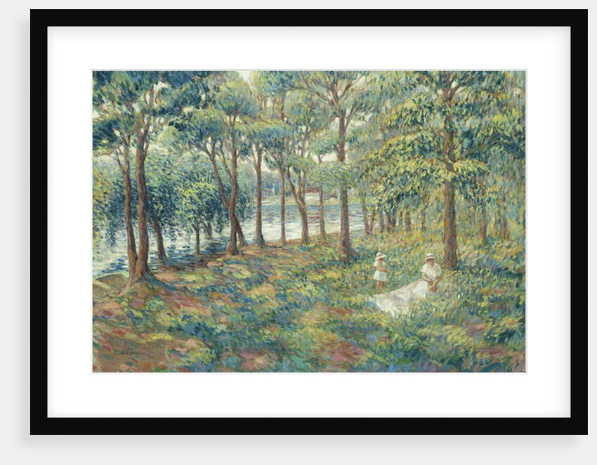 Madame Lebasque and her son on the bank of the Marne, 1899 by Henri Lebasque