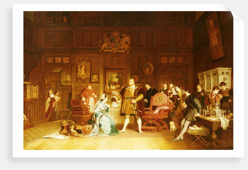 Henry VIII and Anne Boleyn observed by Queen Katherine, 1870 by Marcus Stone