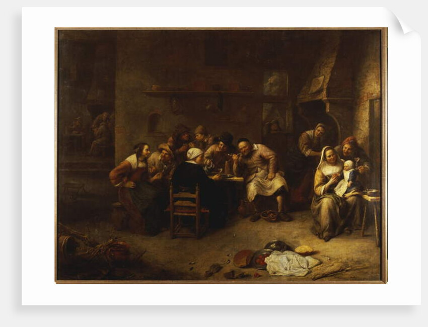 Peasants drinking and smoking in an Inn by Gillis van Tilborgh