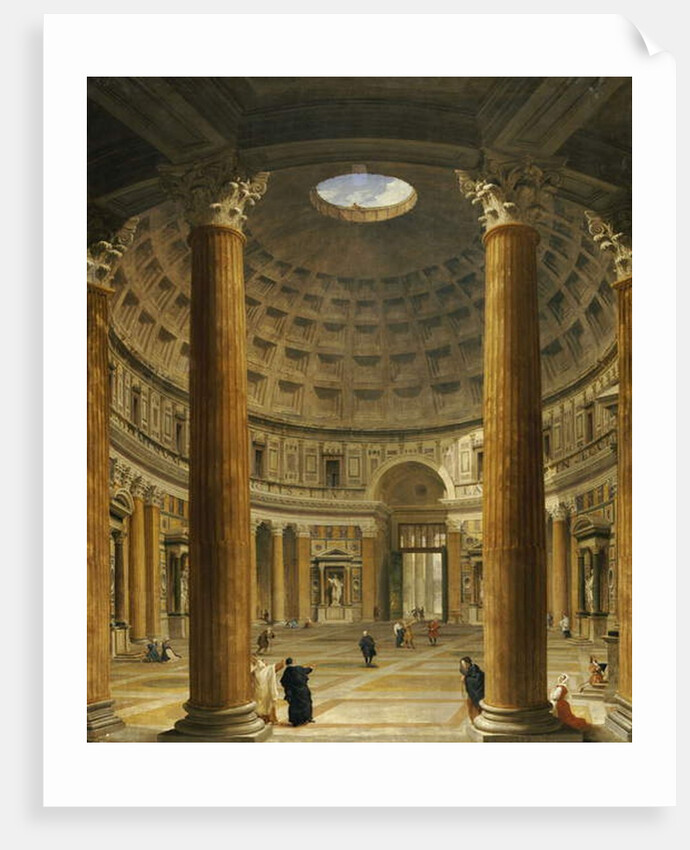 The Interior of the Pantheon, Rome, looking North from the Main Altar to the Entrance, 1732 by Giovanni Paolo Pannini or Panini