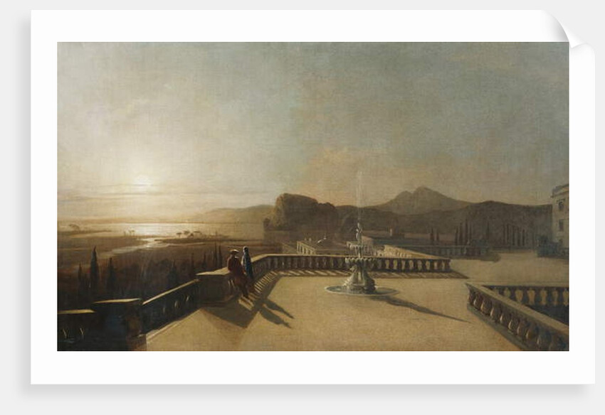 Figures on a Moonlit Terrace by Francis Danby