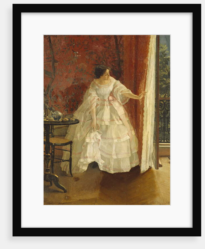 Lady at a Window feeding Birds, c.1859 by Alfred Emile Stevens