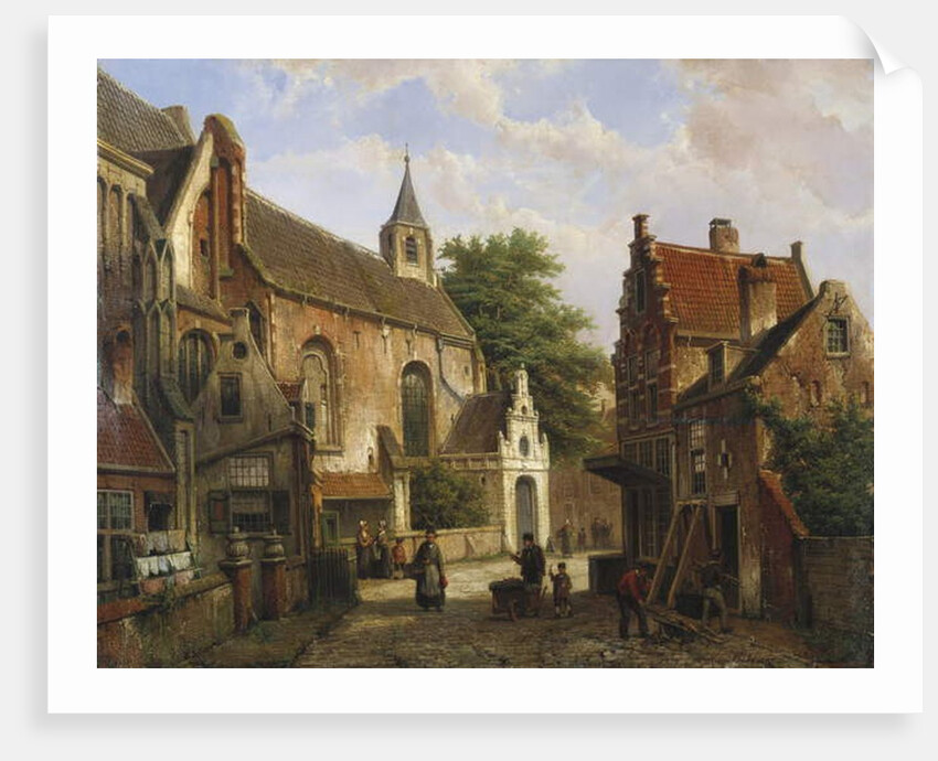 A Street Scene in Delft by Willem Koekkoek