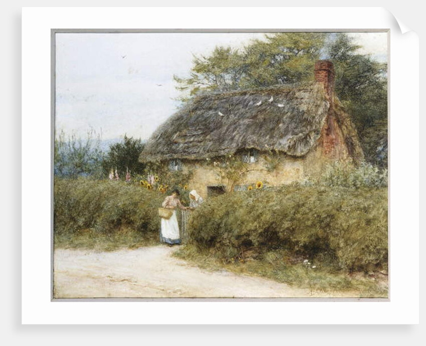A Thatched Cottage near Peaslake, Surrey by Helen Allingham