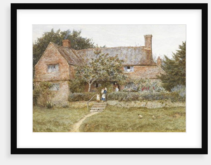 A Surrey Cottage with a Mother and her Children by Helen Allingham