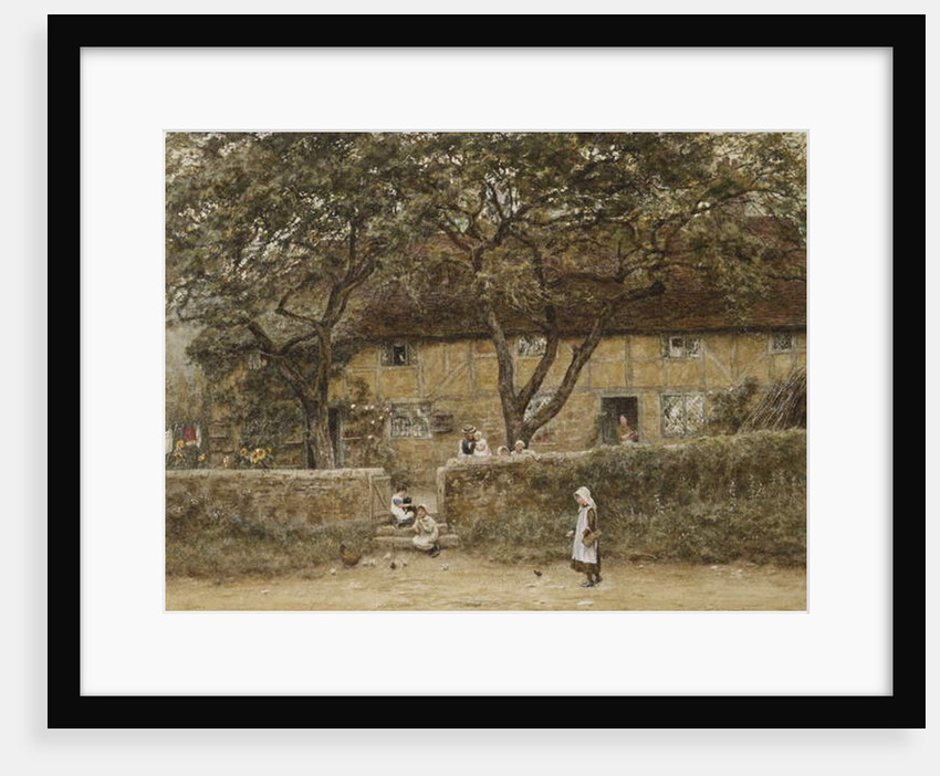 Children outside a Cottage by Helen Allingham