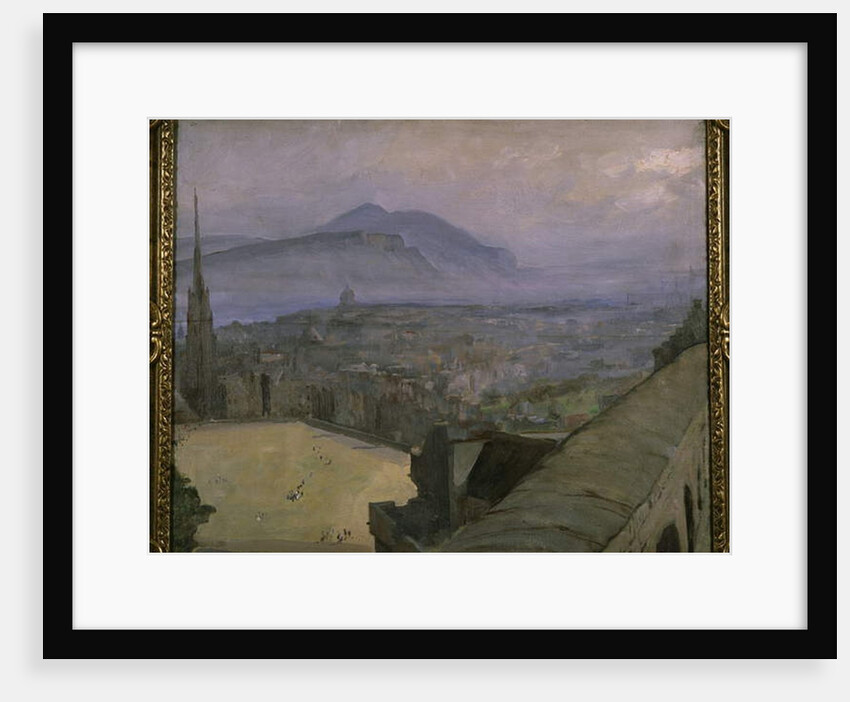 A View of Edinburgh from the Castle, looking across the Esplanade towards Arthur's Seat and Salisbury Crags by John Lavery
