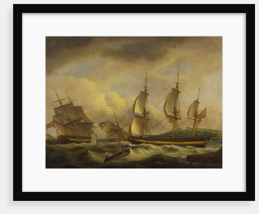 A Merchant Ship in two Positions by an Estuary off the South West Coast by Thomas Luny