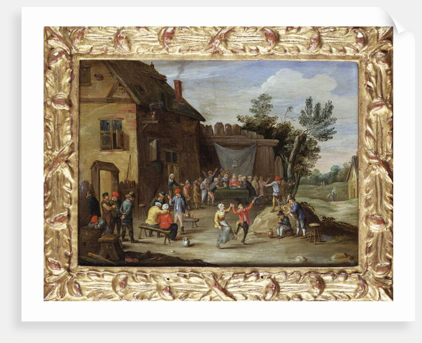 A Wedding Feast in the Courtyard of a Village Inn by Jan van the Elder Kessel