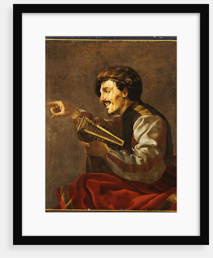 A Seated Lutanist Pointing by Hendrick Ter Brugghen