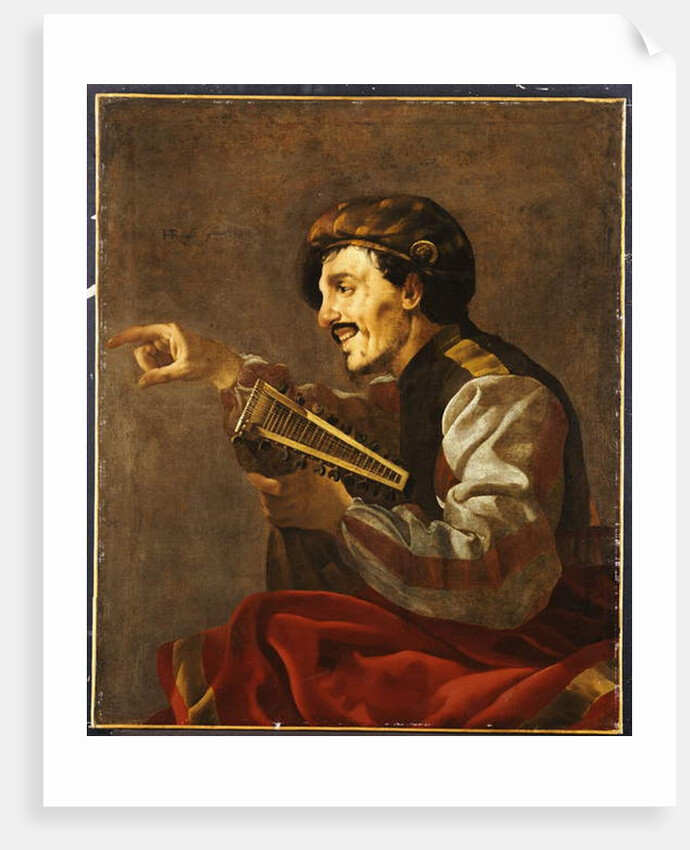 A Seated Lutanist Pointing by Hendrick Ter Brugghen