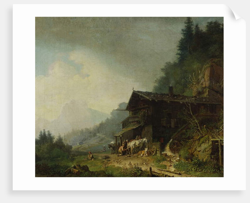 A Forge in the Bavarian Alps by Heinrich Burkel