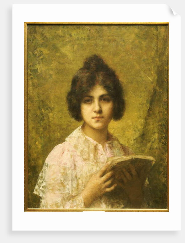Young Woman holding a Book by Alexei Alexevich Harlamoff
