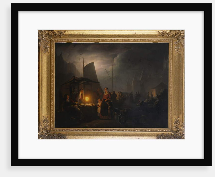 A Market Square at Night, Brussels, 1870 by Petrus van Schendel