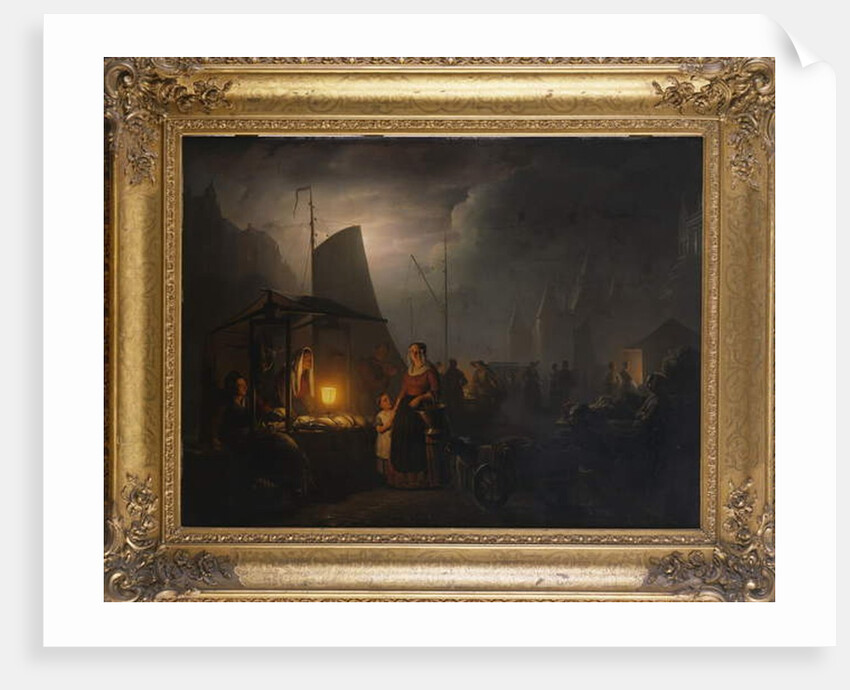 A Market Square at Night, Brussels, 1870 by Petrus van Schendel