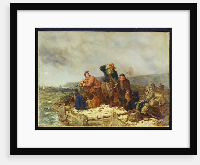 Fishermen on a Quay during a Storm by Henry Parker