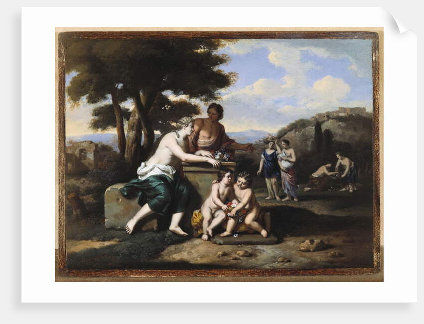 Nymphs gathering Flowers in a Landscape by Gerard Hoet