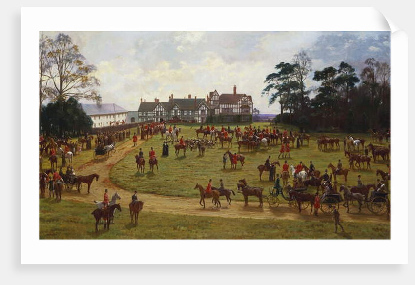 The Cheshire Hunt - the Meet at Calveley Hall by George Goodwin Kilburne