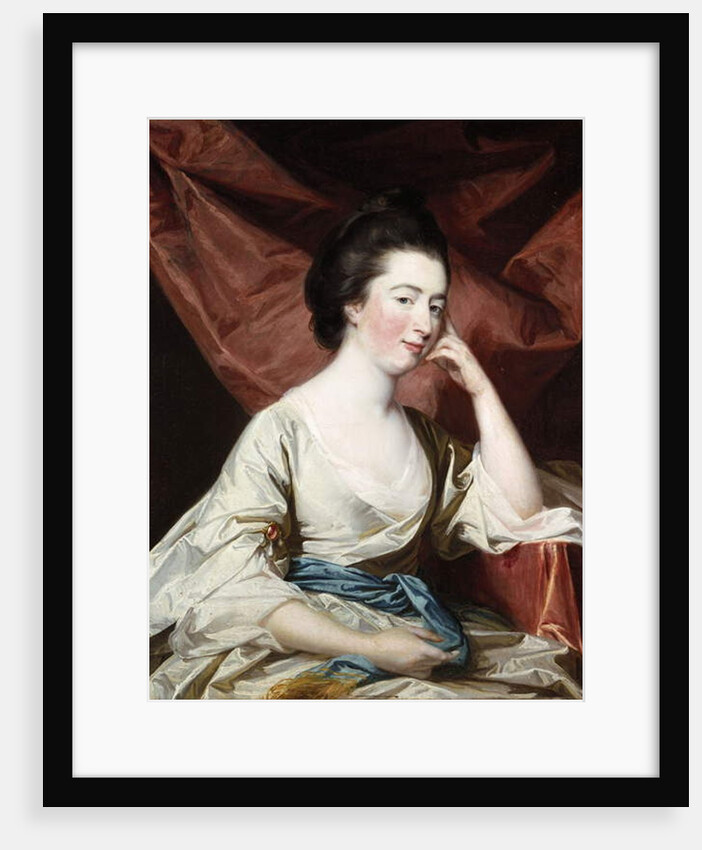 Portrait of a Lady in a White Dress and Blue Sash by Francis Cotes