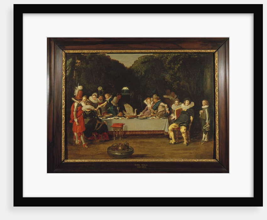 Elegant Figures feasting in an Arbour by Dirck Hals