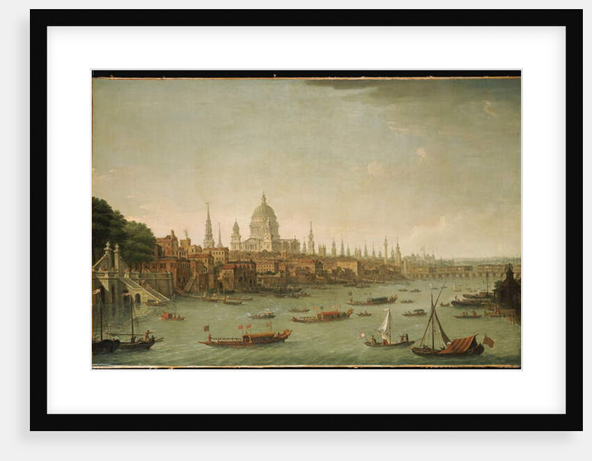 A Panoramic View of the City of London from the Thames near the Water Gate of Somerset House by Antonio Joli