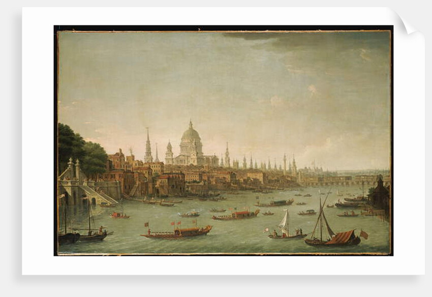 A Panoramic View of the City of London from the Thames near the Water Gate of Somerset House by Antonio Joli