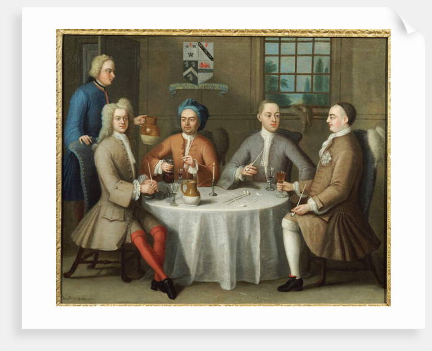 A Group Portrait of Sir Thomas Sebright, Sir John Bland and two Friends, 1723 by Benjamin Ferrers