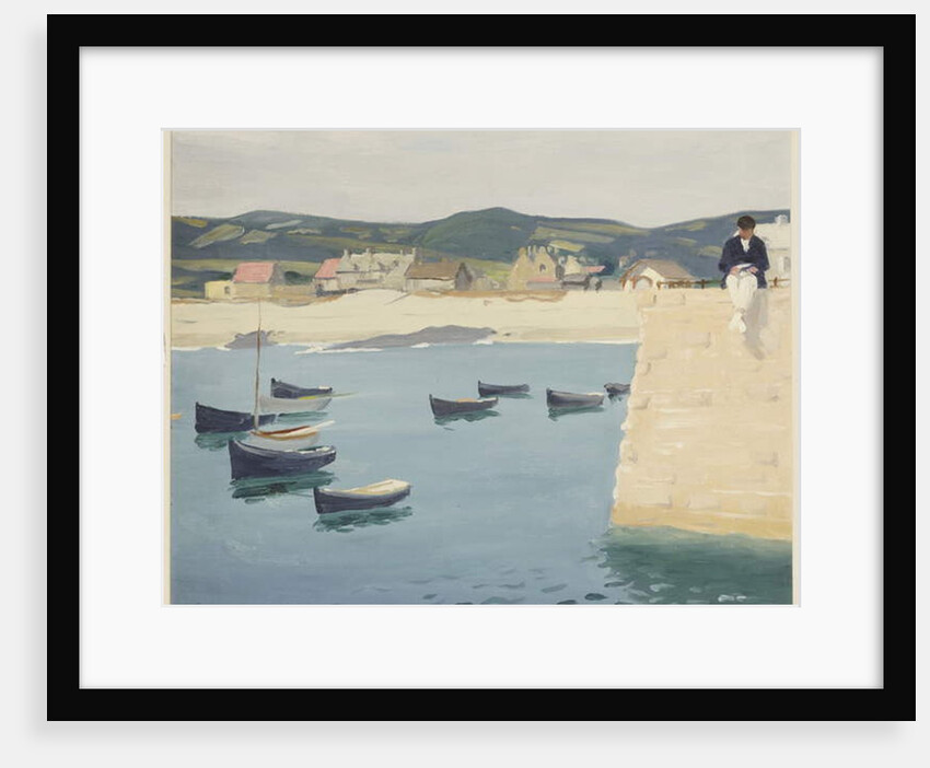 Boy Reading on a Harbour's Edge by William Strang