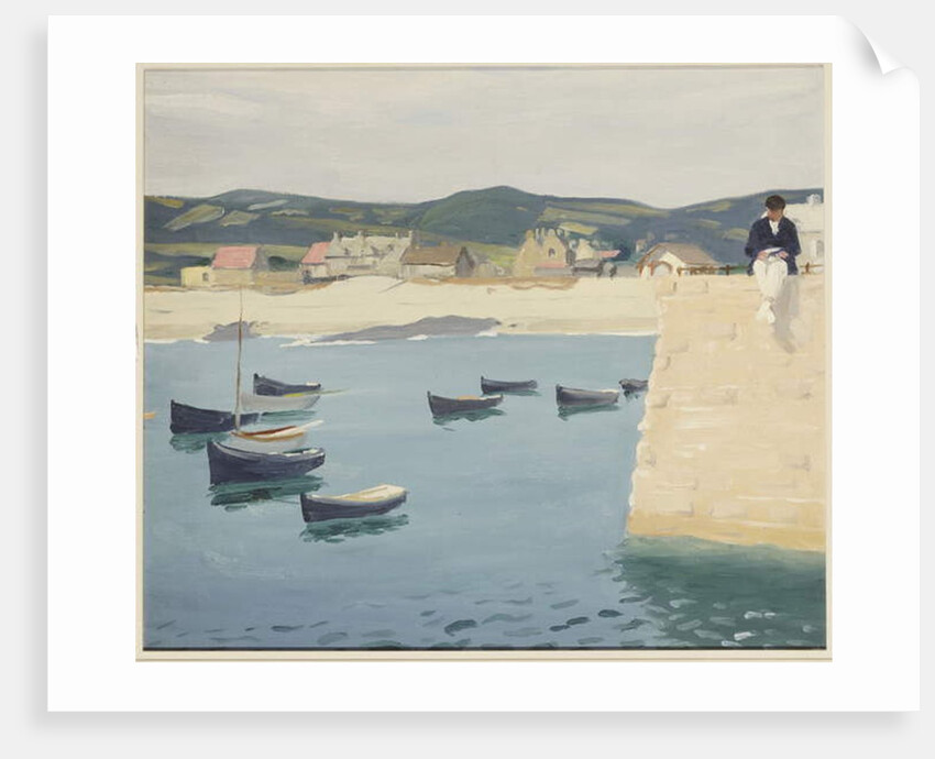 Boy Reading on a Harbour's Edge by William Strang