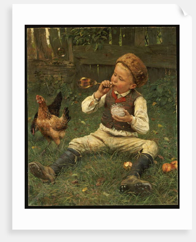 Blowing Bubbles, 1885 by Adolf Lins