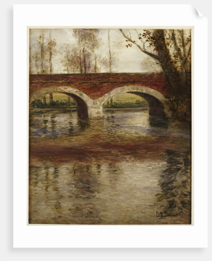 A River Landscape with a Bridge by Fritz Thaulow