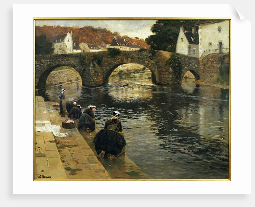 Washerwomen in the Morning at Quimperle by Fritz Thaulow