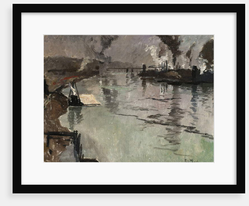 Smokestacks along the River by Fritz Thaulow