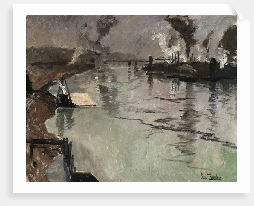 Smokestacks along the River by Fritz Thaulow