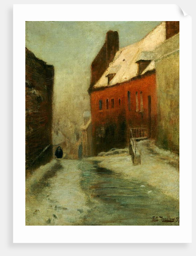 A Winter Street Scene, Montreuil, 1894 by Fritz Thaulow