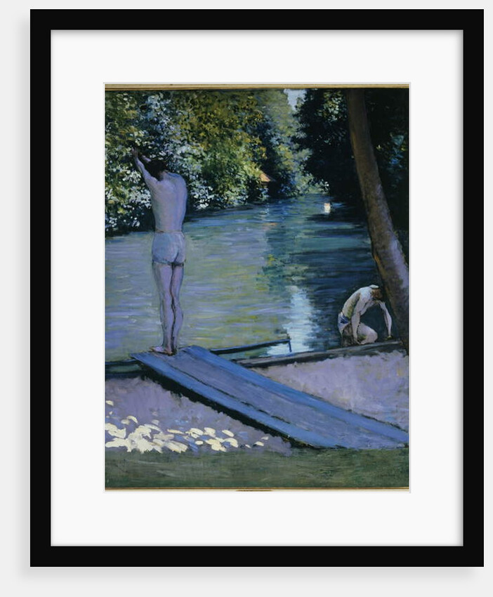 Bather about to plunge into the River Lyerres by Gustave Caillebotte