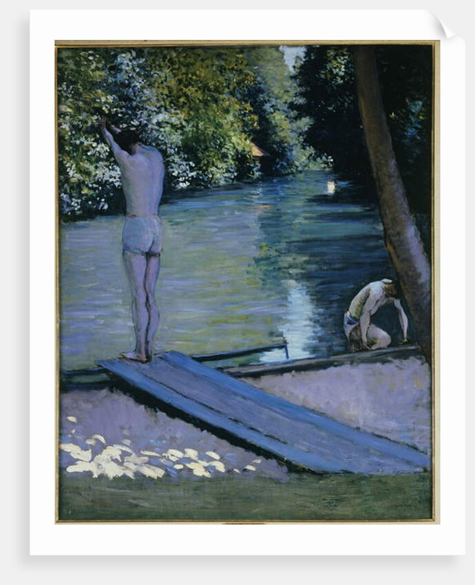 Bather about to plunge into the River Lyerres by Gustave Caillebotte
