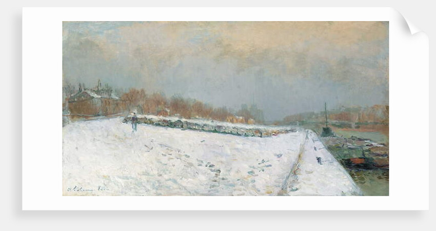 Port de Bercy, Winter by Albert-Charles Lebourg
