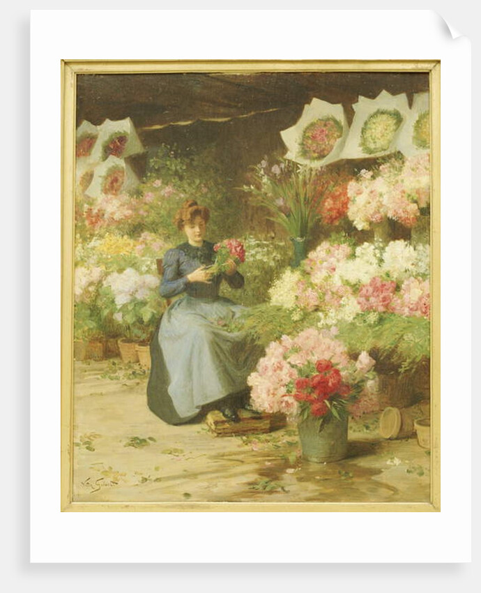 Flower Seller in front of the Madeleine Church by Victor Gabriel Gilbert